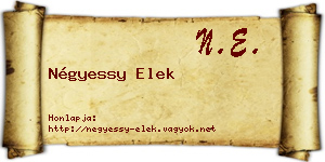 Négyessy Elek névjegykártya
